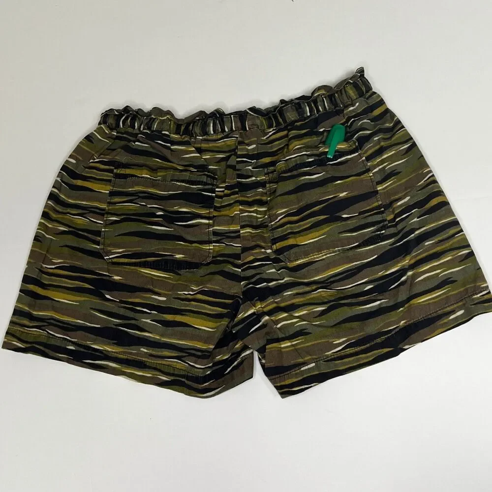Madewell Size S Camo Print Shorts Drawstring Lightweight Pockets Elastic Waist